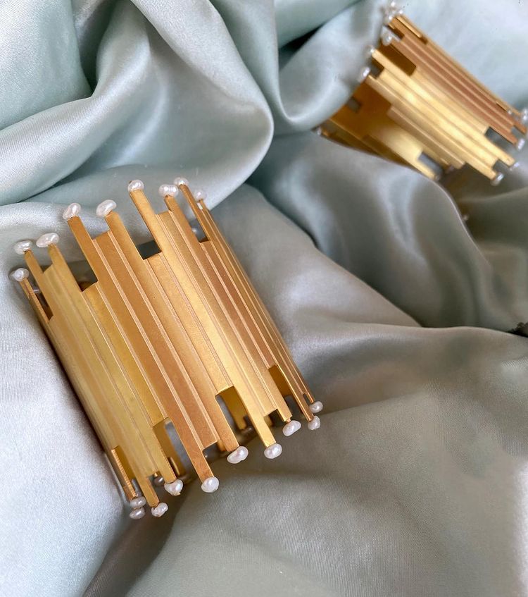 Pila Bangle Made of 925 sterling silver and plated with 18K yellow gold.
